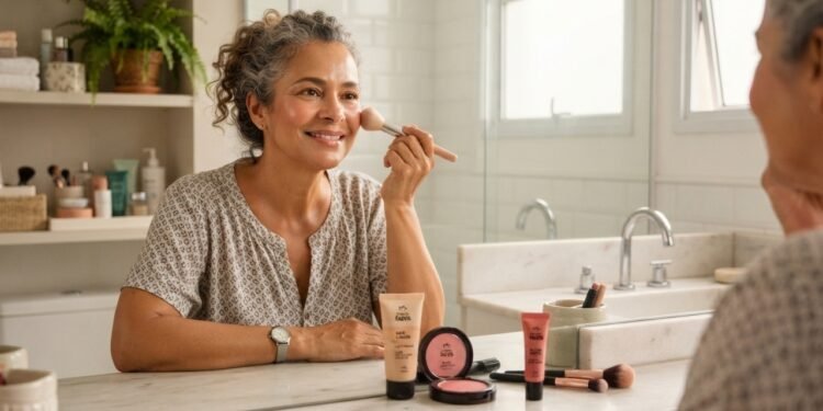 Marina testou os novos itens da linha Natura Faces sem esperar muita coisa, mas a textura, a pigmentação e a praticidade no dia a dia surpreenderam já nos primeiros usos da rotina.