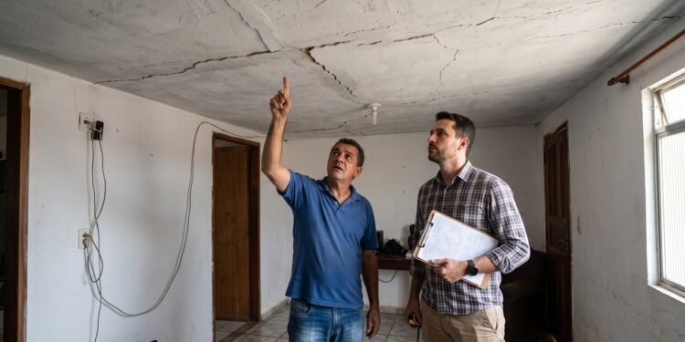 Depois de instalar uma caixa-d’água maior sobre a laje, proprietário percebe novas fissuras no teto e engenheiro aponta que a estrutura original não foi dimensionada para suportar o peso extra
