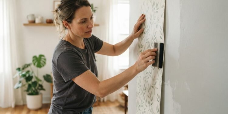 Aplicar papel descolante fica mais fácil com bom alinhamento e preparo da parede, segundo especialistas em decoração de interiores