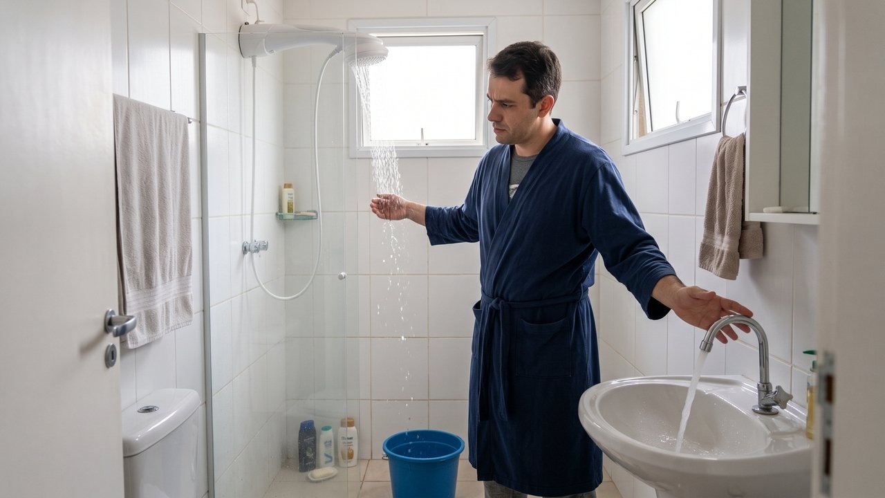 Meu chuveiro perdeu pressão aos poucos e eu só percebi quando usei outro banheiro: trocar o aparelho não era necessariamente a solução