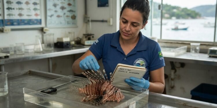 O peixe-leão encontra nos recifes brasileiros um ambiente sem seus controles naturais
