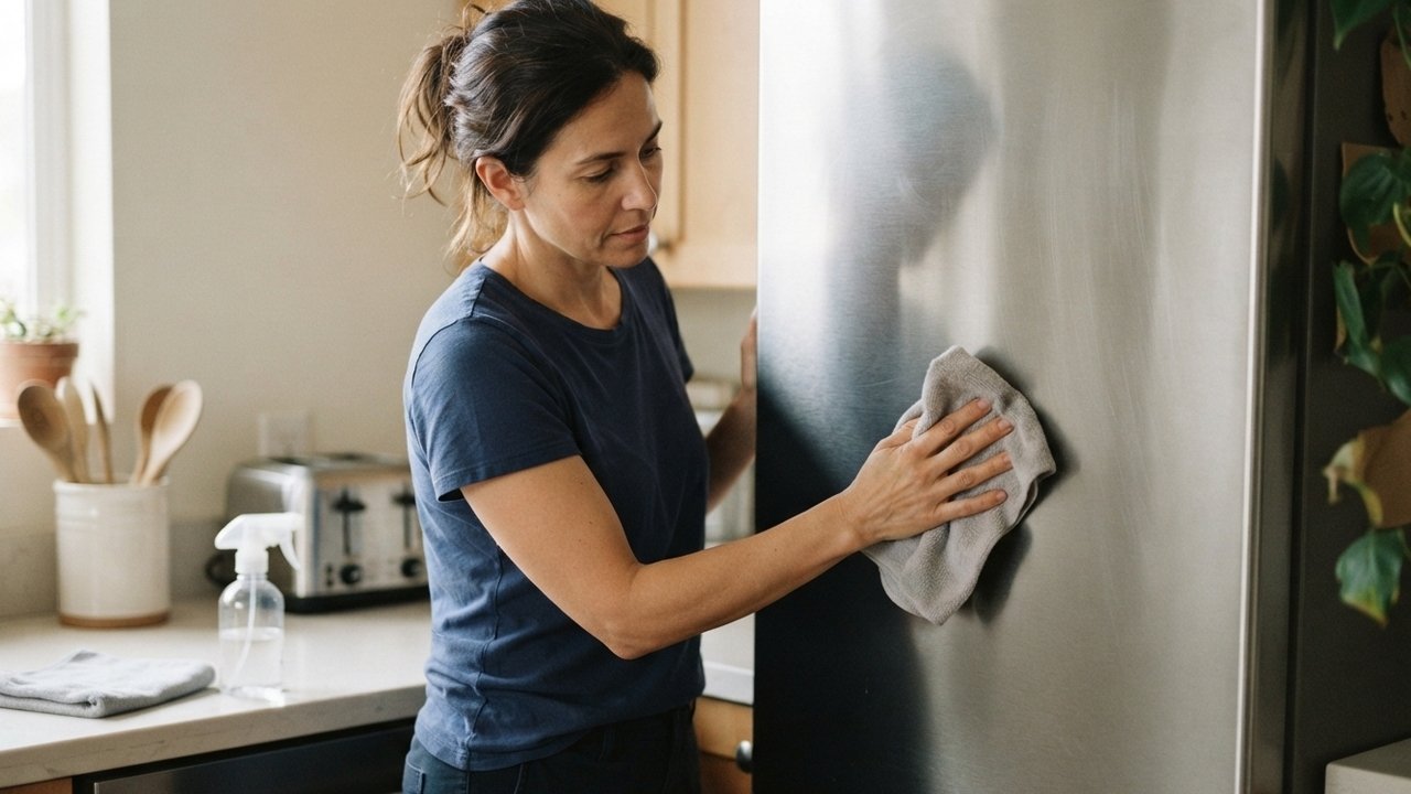 Esfregar com força não limpa melhor e pode prejudicar a geladeira de inox: especialistas explicam por que esse gesto comum piora riscos e a opacidade na superfície, e qual é a forma correta e segura de higienizar o eletrodoméstico