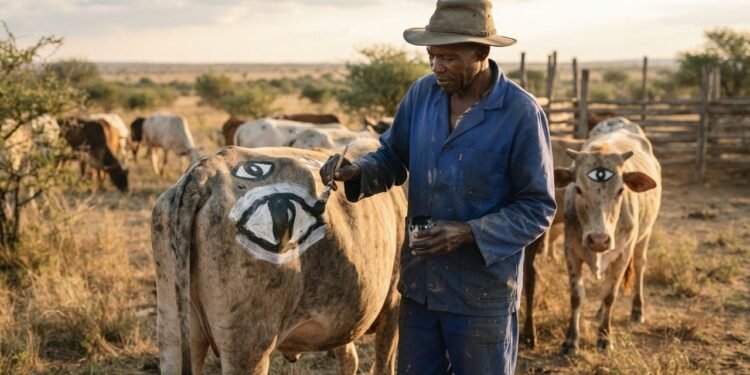 O gado com olhos pintados registra uma diferença surpreendente contra predadores