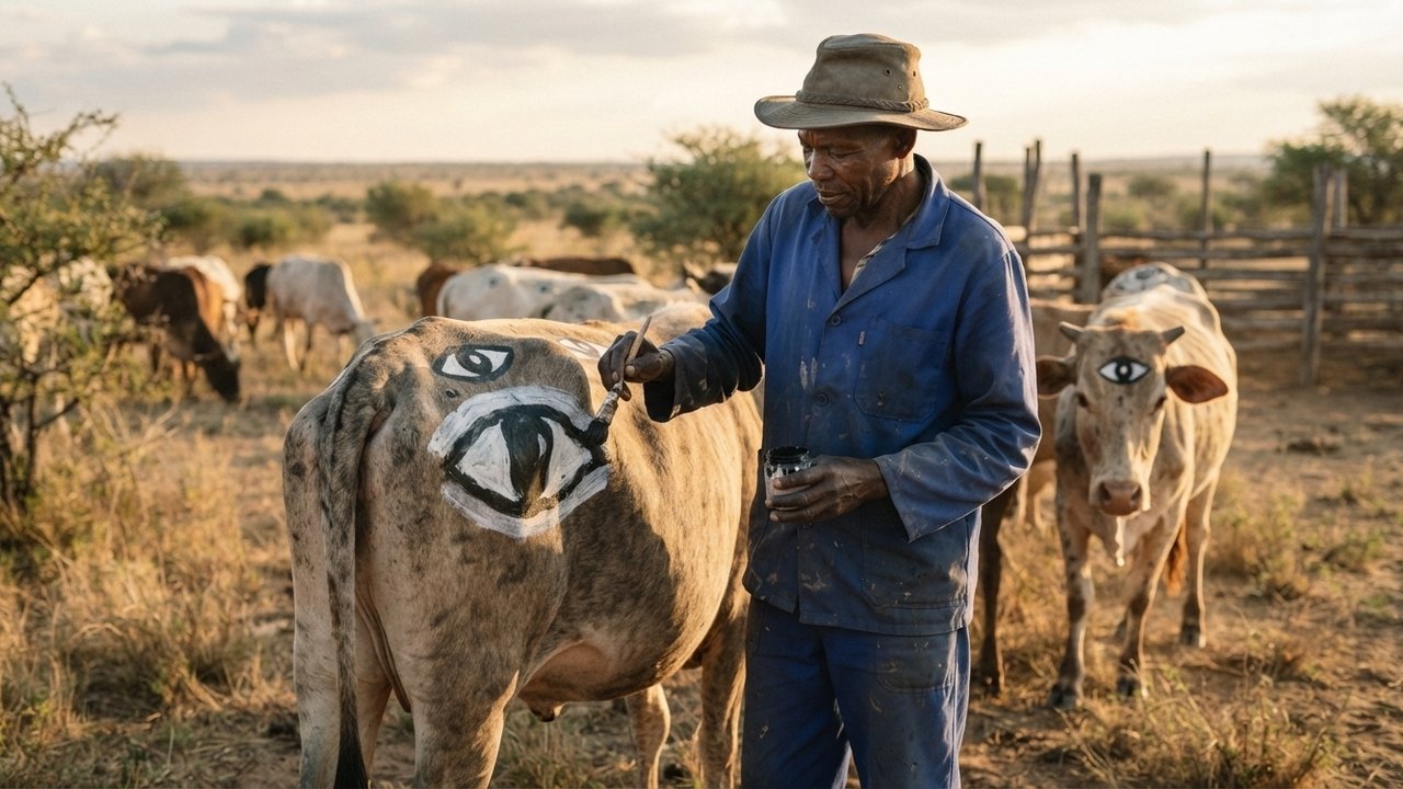 O gado com olhos pintados registra uma diferença surpreendente contra predadores