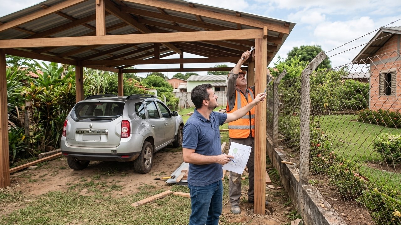 Ao construir uma garagem coberta, proprietário percebe que parte do telhado ultrapassa a linha da divisa e vizinho exige retirada da estrutura