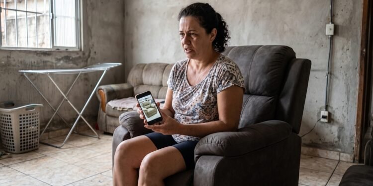 Cliente paga R$ 3.900 por poltrona reclinável exposta na loja e recebe produto de tonalidade diferente em casa; estabelecimento afirma que variações de cor são normais e nega troca imediata