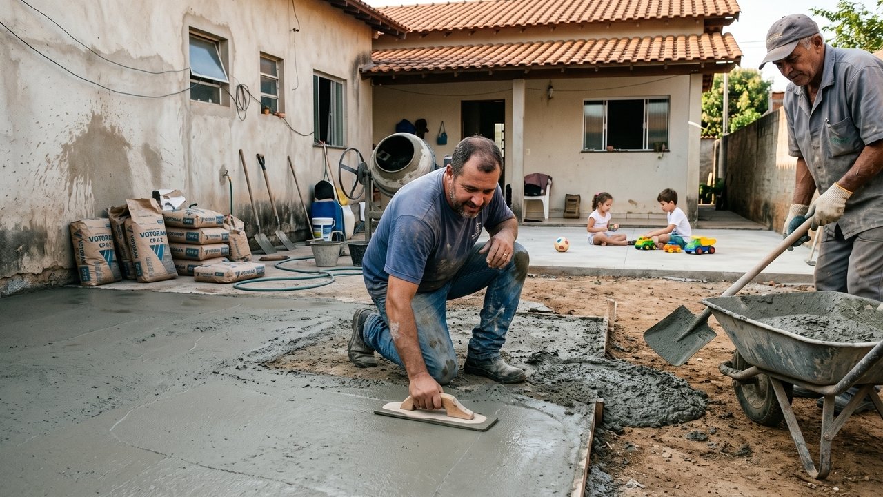 Depois de trocar todo o piso do quintal por concreto, água da chuva passa a correr para o terreno ao lado e gera discussão entre vizinhos