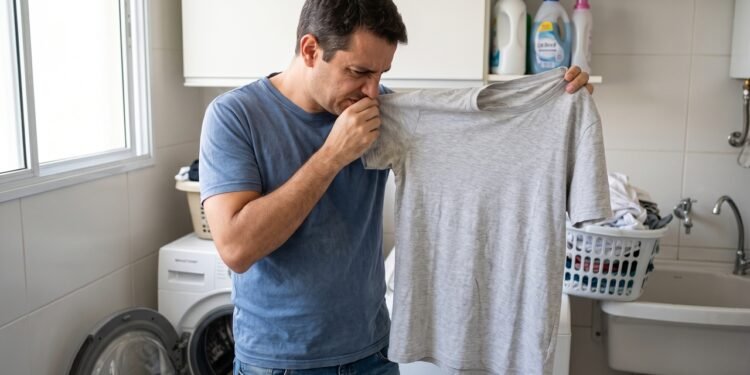 As camisetas começaram a ficar com cheiro nas axilas, mesmo depois de lavadas