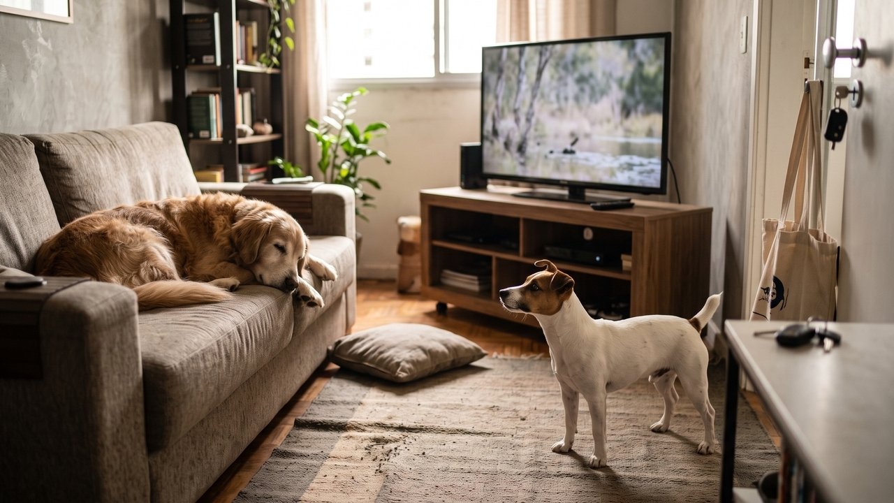 A psicologia afirma que as pessoas que deixam a TV ligada para o cachorro antes de sair de casa não estão sendo bobas — estão fazendo o que as pessoas fazem em todos os relacionamentos afetivos, que é tentar minimizar o impacto da sua ausência.