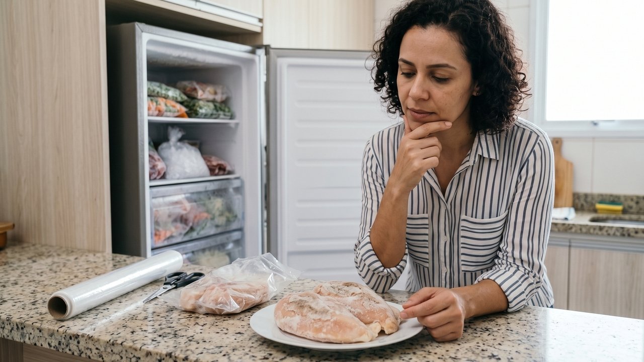 Alguns alimentos começaram a sair do congelador com manchas brancas e partes ressecadas: não significava que estavam estragados