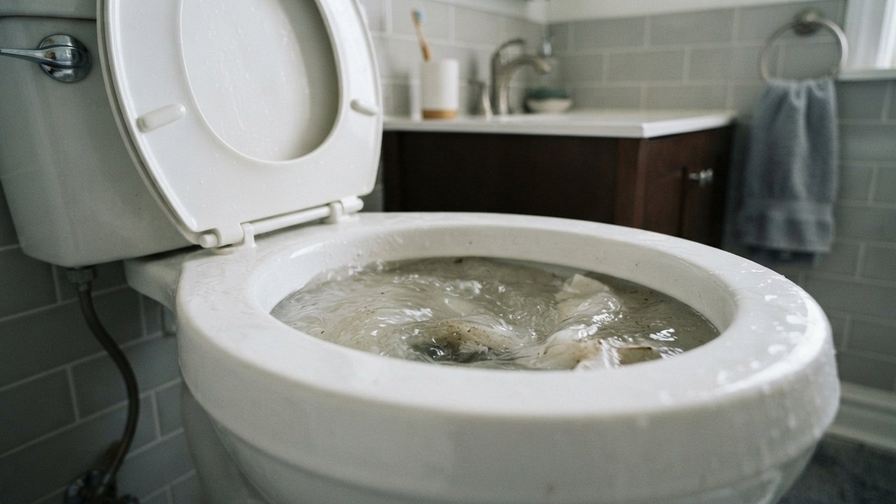 sinais de vaso sanitário entupindo