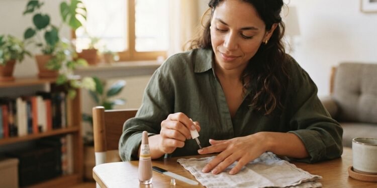 Marina tinha poucos minutos antes de um almoço e aprendeu com uma manicure especialista a simplificar o cuidado das unhas