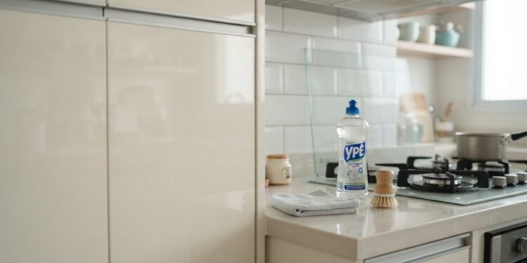 A gordura acumulada nos armários da cozinha fica difícil de remover quanto mais tempo o resíduo permanece, alertam especialistas em limpeza