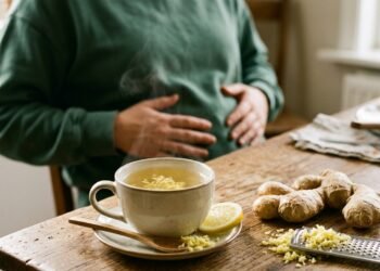 O chá de gengibre que entrou na rotina de quem quer aliviar aquela sensação de barriga pesada depois das refeições