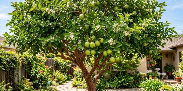 A floração abre caminho para a formação das goiabas aromáticas, que podem variar no tamanho, no formato e na coloração da polpa conforme a cultivar utilizada.