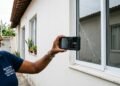 Moradora encontra janela trincada depois de obra com martelete na casa geminada e começa a procurar fotos antigas para provar que vidro estava intacto