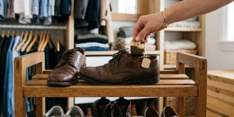 Adeus cheiro de mofo nos sapatos: colocar um saquinho de chá usado e seco dentro do calçado puxa a umidade e neutraliza odores no armário