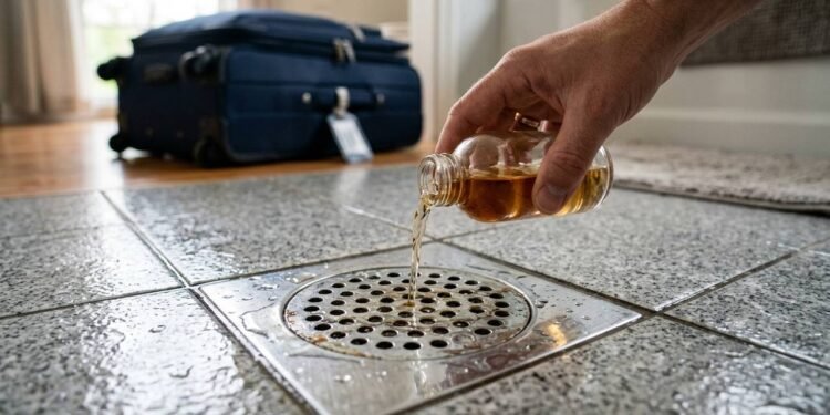 Sem desinfetante forte, nem água fervente: o que você deve jogar nos ralos antes de viajar para evitar que a casa cheire a esgoto na volta