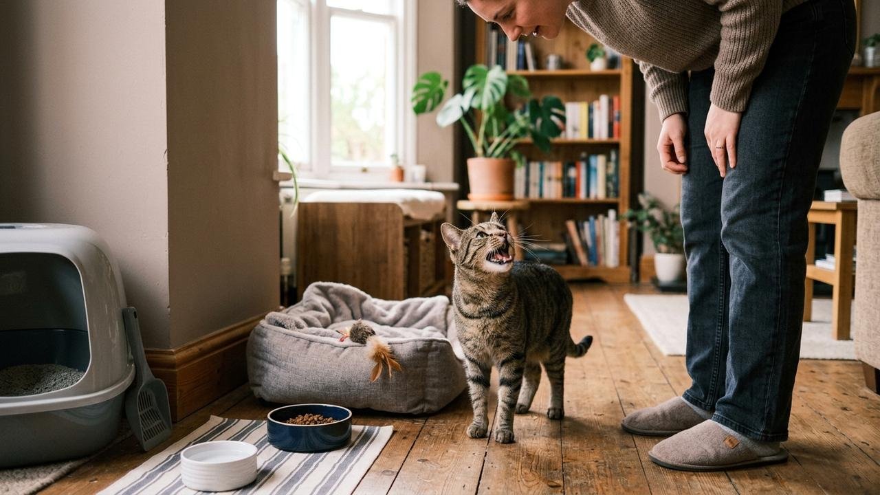 Veterinária Ana Ramírez, explica: “Se um gato calmo começar a miar com frequência, não deve ser punido.”