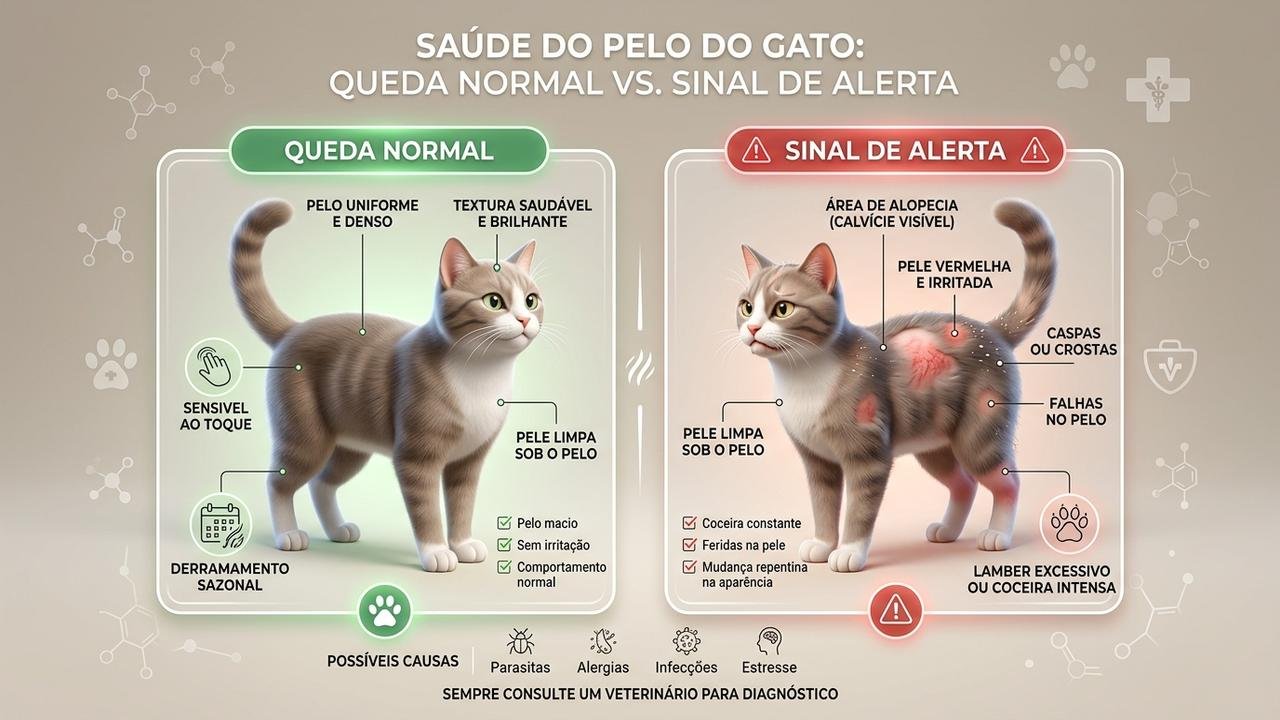 queda de pelos em gatos