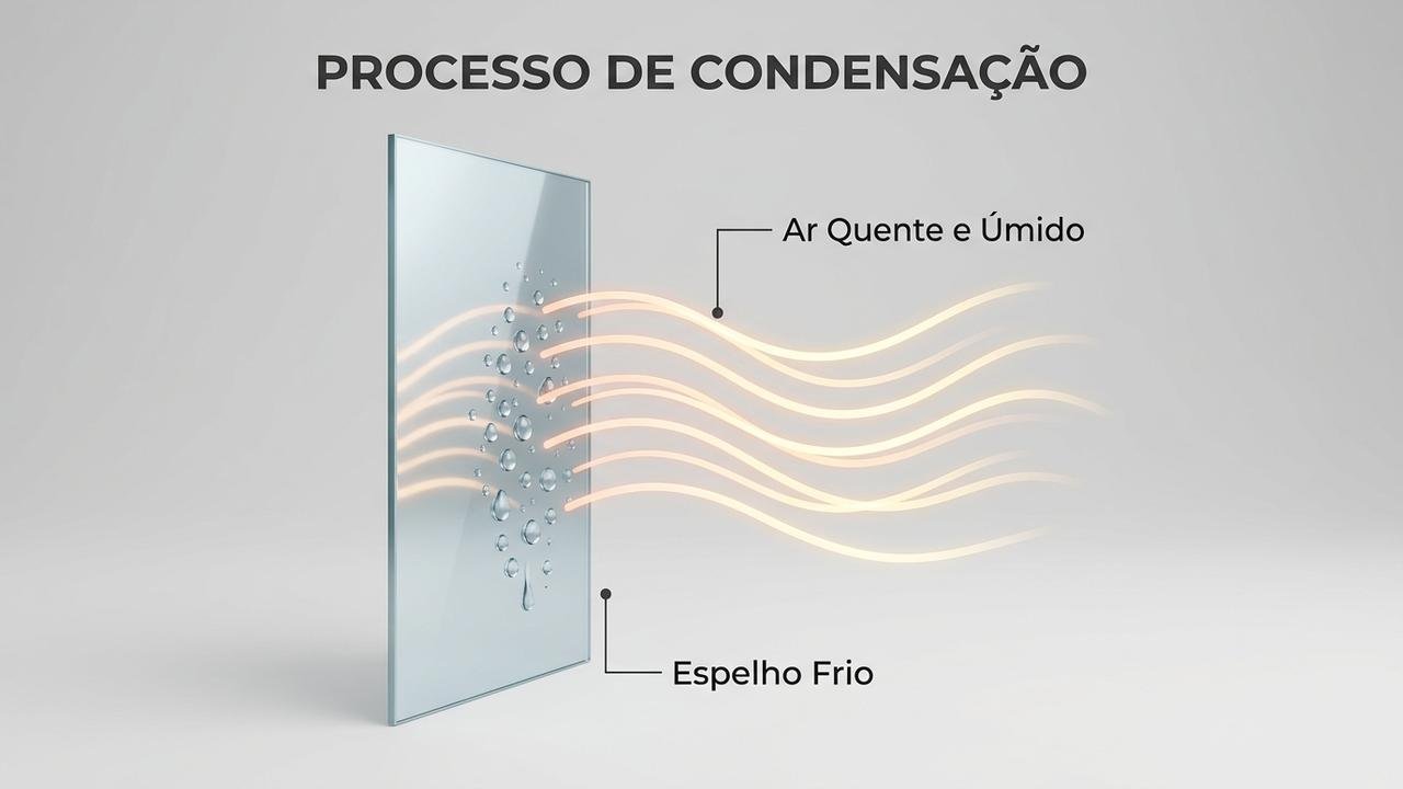 espelho do banheiro embaçado
