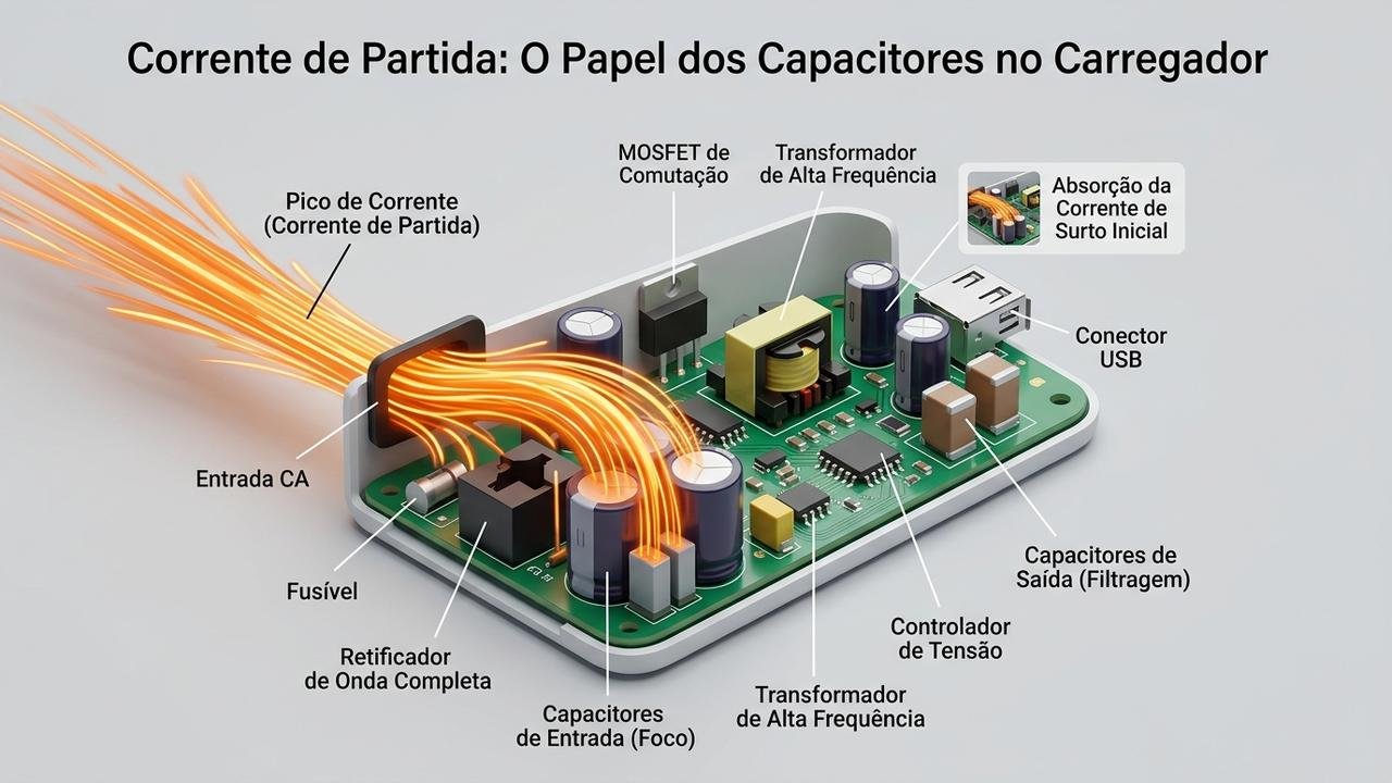 faísca ao conectar o carregador na tomada