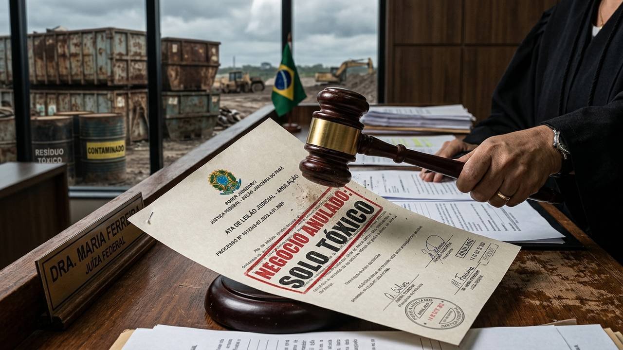 Comprador arremata terreno industrial de R$ 400 mil em leilão, descobre solo contaminado por resíduos tóxicos e Justiça anula negócio por vício grave