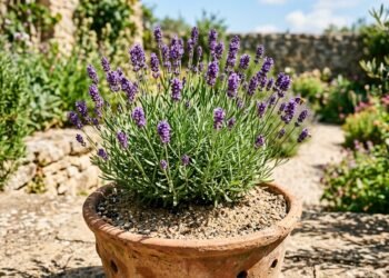 A mistura de terra que ajuda a lavanda a florescer e evita o excesso de umidade que faz os galhos murcharem e a raiz apodrecer