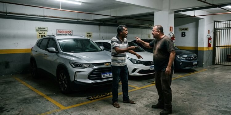 O cansaço físico pesou na decisão, levando o motorista a estacionar sua caminhonete em local privado daquele condomínio edilício.