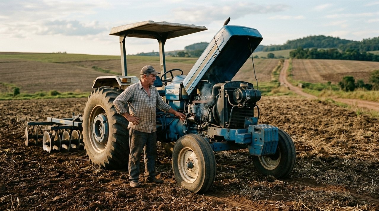 Agricultor compra trator usado por R$ 240 mil, máquina para de funcionar na primeira semana de trabalho e oficina encontra peças internas diferentes das anunciadas na venda