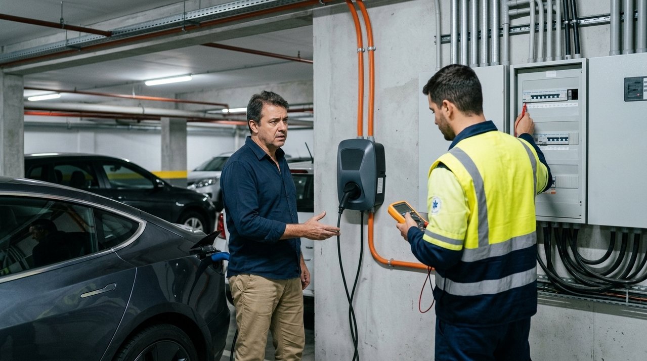 Morador instala carregador para carro elétrico na própria vaga de garagem, paga R$ 11 mil pela adaptação e condomínio manda desligar equipamento após técnicos apontarem risco de sobrecarga na rede do prédio