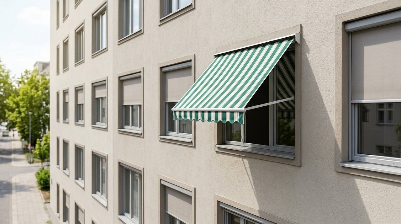 Morador instala toldo retrátil na janela para reduzir entrada de sol, mas recebe multa porque estrutura pode ser vista da rua e administração considera que houve alteração da fachada