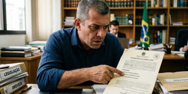 Anos depois, ao reunir documentos para organizar o divórcio, percebeu que a escritura e o registro indicavam apenas a esposa como proprietária formal.