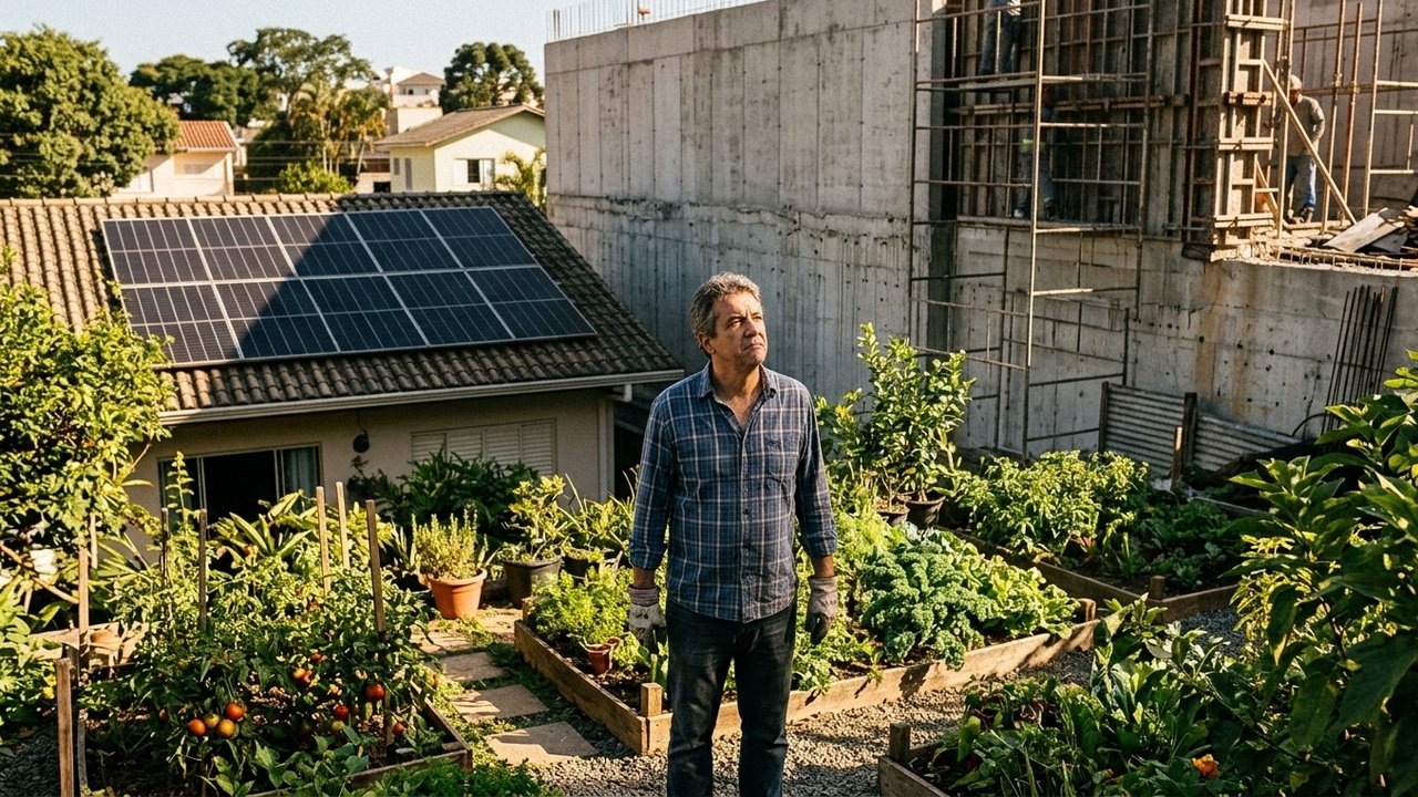 Proprietário instala placas de energia solar no telhado e meses depois construção do vizinho passa a fazer sombra sobre os painéis durante boa parte do dia