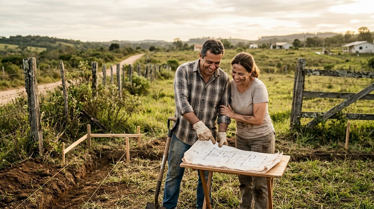 Família inicia construção em terreno comprado há anos e descobre diferença entre a medida real e a escritura