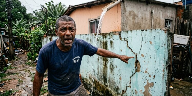 O problema aparece quando a instalação muda o destino da água, concentra um volume que antes se espalhava pelo próprio imóvel e passa a descarregá-lo junto ao muro ou dentro do terreno ao lado.