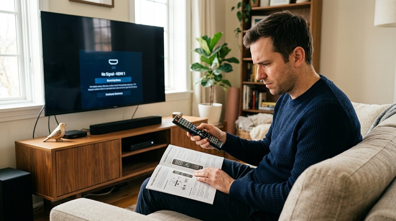 O controle remoto da televisão começou a funcionar somente quando eu apontava de um ângulo muito específico: trocar as pilhas não resolveu