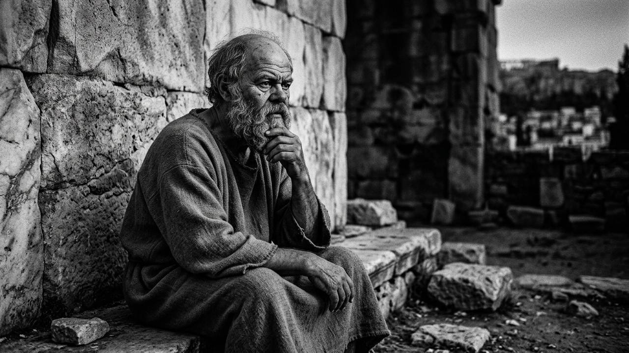 A frase de Sócrates sobre a virtude: "Existe apenas um bem, o saber, e apenas um mal, a ignorância."