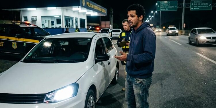 A luz emitida pelo automóvel espalhava um clarão desordenado na pista contrária, ofuscando a visão dos motoristas que trafegavam no sentido oposto da pista.
