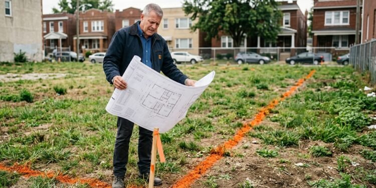 Homem paga R$ 180 mil por um lote acreditando que poderia construir imediatamente, mas ao solicitar o projeto descobre que uma faixa do terreno é atingida por restrição urbanística e reduz drasticamente a área disponível para a casa