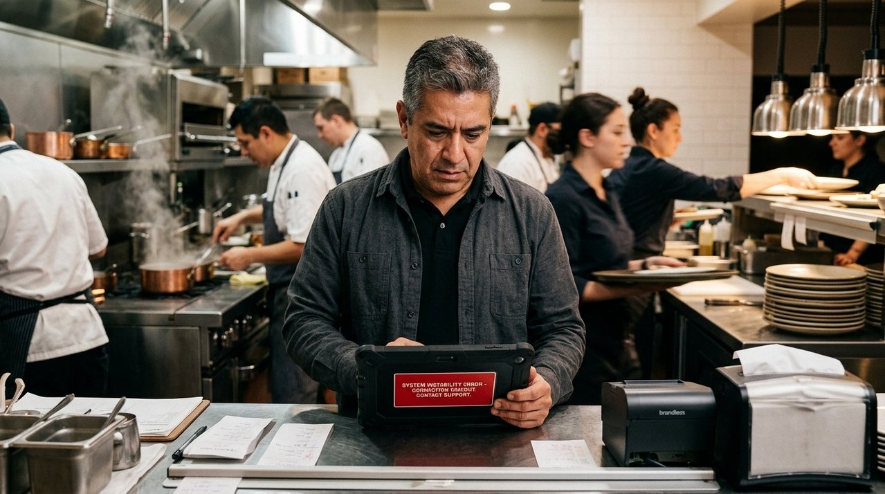 Dono de restaurante troca sistema de pedidos e, no primeiro sábado de funcionamento, dezenas de comandas são enviadas para mesas erradas durante o horário de maior movimento