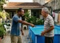 Morador instala piscina no quintal de casa alugada e, ao deixar imóvel, pretende levá-la; proprietário afirma que estrutura passou a fazer parte da propriedade