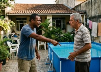 Morador instala piscina no quintal de casa alugada e, ao deixar imóvel, pretende levá-la; proprietário afirma que estrutura passou a fazer parte da propriedade