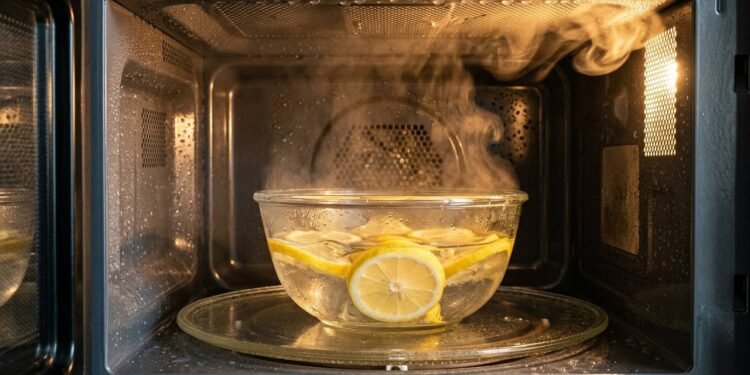 Adeus, micro-ondas fedendo a comida do dia anterior: o método do vapor cítrico que neutraliza gorduras e odores fortes em poucos minutos