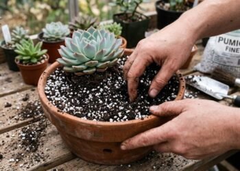 Jardineiros concordam: “Colocar pedra-pomes no solo das plantas melhora a drenagem e evita o excesso de umidade.”
