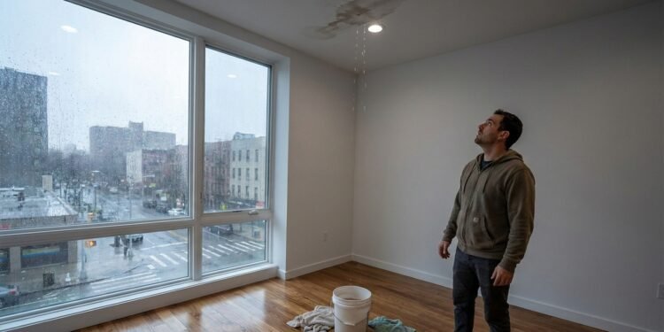 Morador compra apartamento reformado e infiltração escondida aparece na primeira temporada de chuva