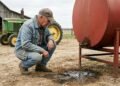 Morador rural compra tanque de combustível para abastecer tratores dentro da fazenda, mas pequeno vazamento só é percebido depois que solo ao redor começa a apresentar forte odor
