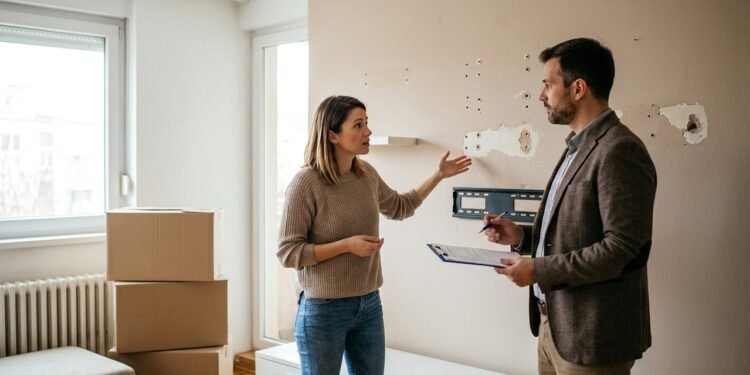 Moradora devolve apartamento com paredes cheias de furos de prateleiras e televisão, mas imobiliária cobra pintura completa do imóvel e surge discussão sobre desgaste natural e dano causado pelo uso