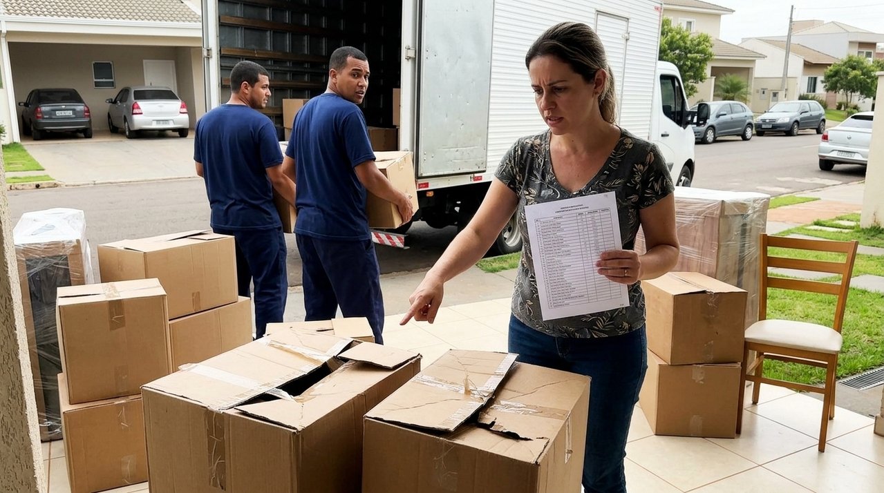 Família contrata empresa para transportar mudança entre dois estados e recebe os móveis 12 dias depois com caixas abertas e parte dos objetos sem localização