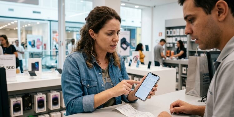 Mulher compra celular por R$ 6,5 mil em loja de shopping e percebe dias depois que aparelho já havia sido ativado meses antes da venda